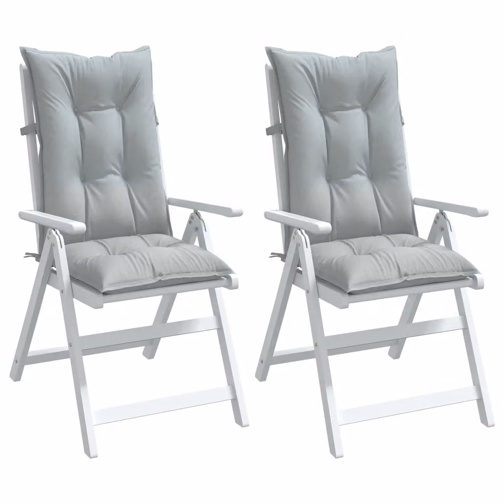 Set di 2 cuscini per schienale alto vidaXL in tessuto grigio mélange, L 120 cm x P 50 cm x H 7 cm