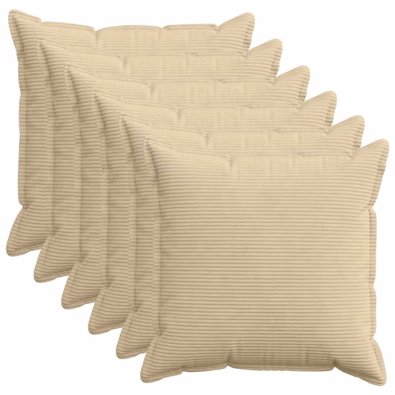 Set di 6 federe vidaXL HOUTEN in velluto a coste, Grigio Verde Chiaro, 70 x 70 cm