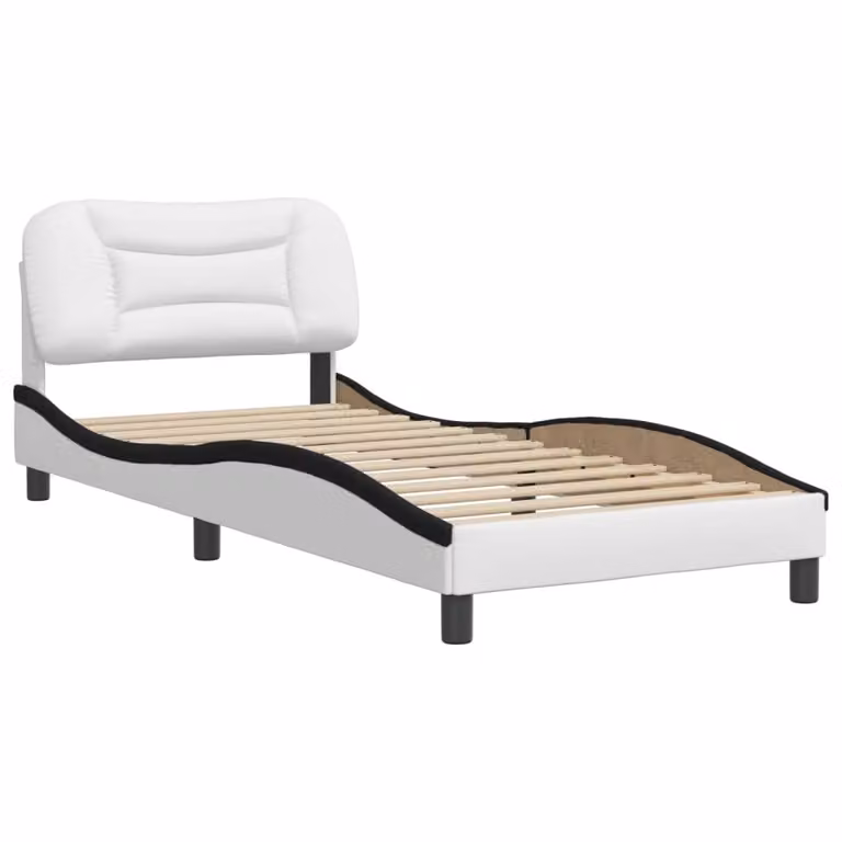 Giroletto senza Materasso Hvar Nero e Bianco 90x190 cm in Pelle finta
