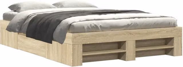 Letto matrimoniale | Letto per adulti | Giroletto senza Materasso Rovere Sonoma 120x190cm in Truciolato