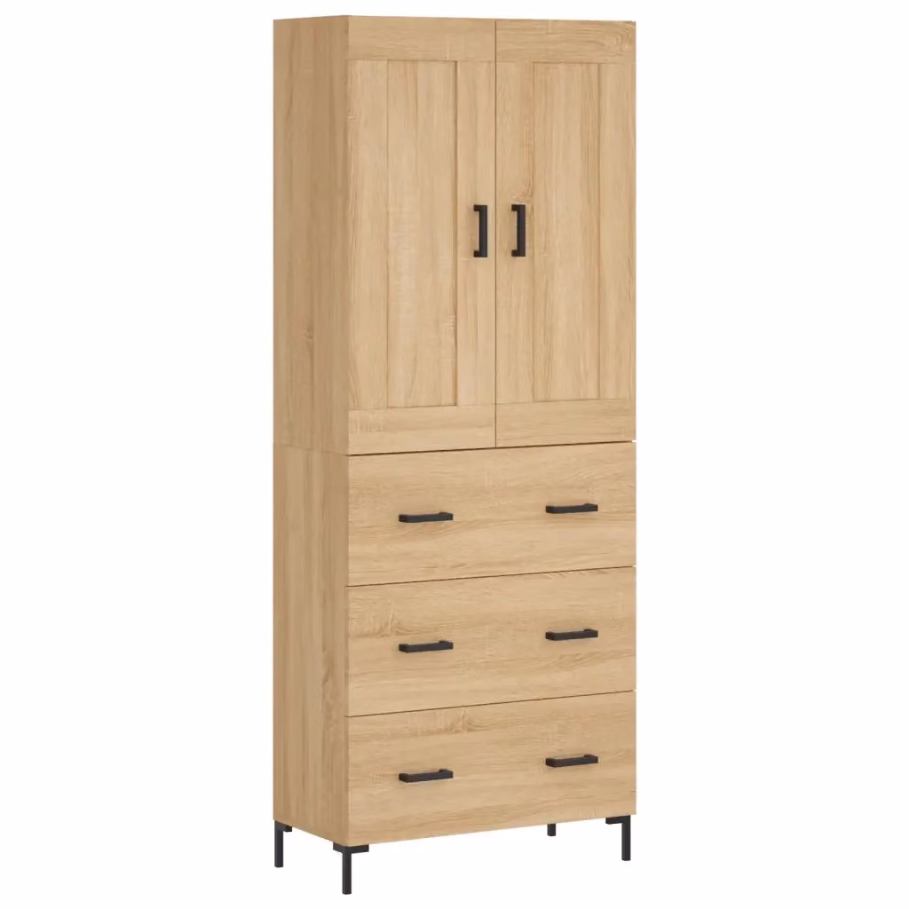 Credenza Buffet Armadio da Cucina Design Mania Rovere Sonoma Marrone in Legno e Metallo L: 69,5 cm, P: 34 cm, H: 180 cm – 2