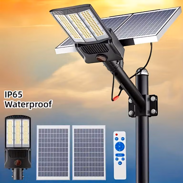 Pannello solare per illuminazione esterna – Illuminazione solare per giardino – Sensore di movimento – Lampada da parete – Elevata luminosità