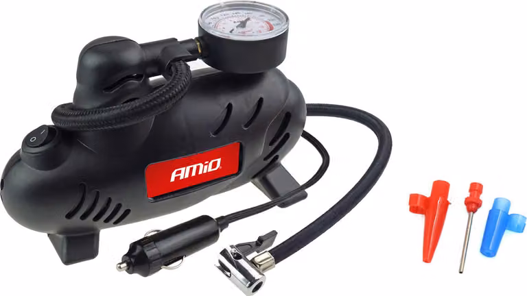 Mini compressore d'aria per auto 12V ACOMP-07, 17 bar portatile con manometro