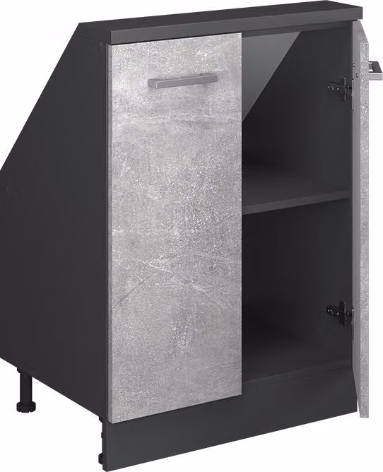 Mobile cucina sottotetto Vicco R-Line Calcestruzzo 60 cm con 2 porte, Model 58251