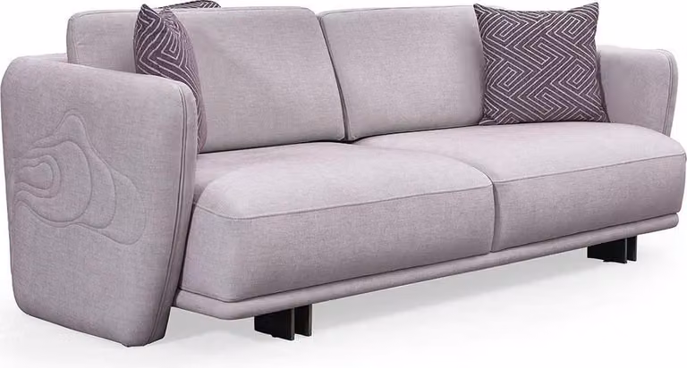 Dreisitzer Couch Sofa 3 Sitzer Grau Stoff Stoffsofa Polstersofa Design
