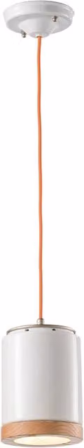 Lampadario Vintage Mateca Ferro E Ceramica Smaltata Bianco 1 Luce E27
