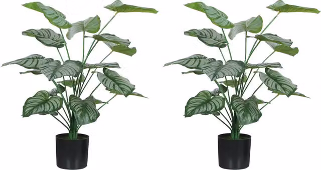 Pianta artificiale decorativa HOMCOM con vaso verde per interni, Altezza: 65 cm