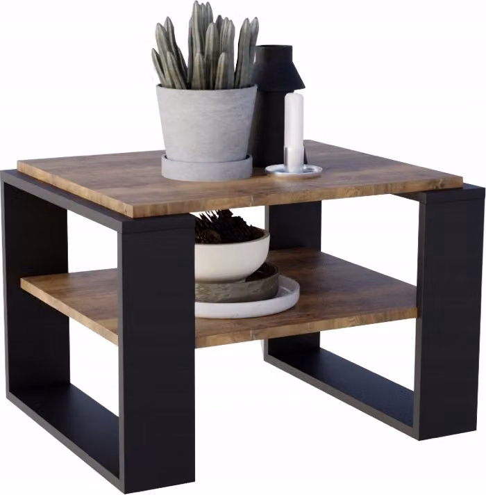 tavolino marrone, tavolino in rovere, tavolino loft
