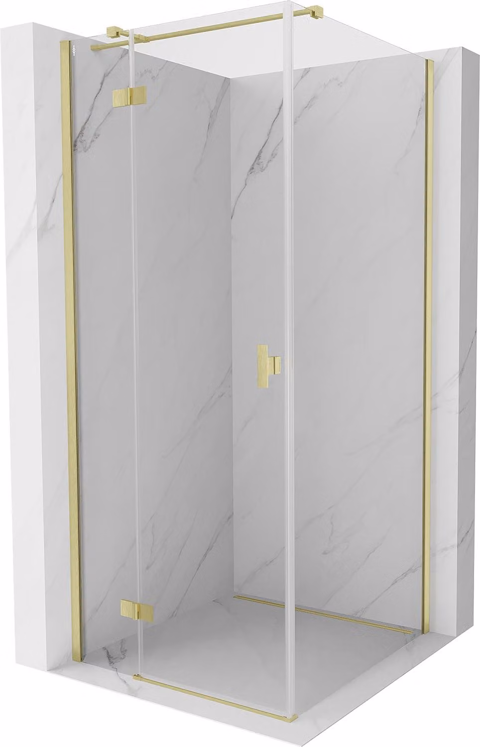 Mexen Mist-H T cabina doccia battente sinistra 95 x 95 cm, trasparente, oro spazzolato - 8A5T-095-095-55-00-L