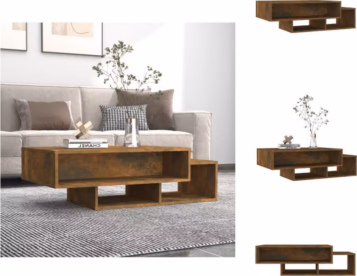 vidaXL Tavolino in rovere affumicato 105x55x32 cm materiale a base di legno - Tavolini da caffè