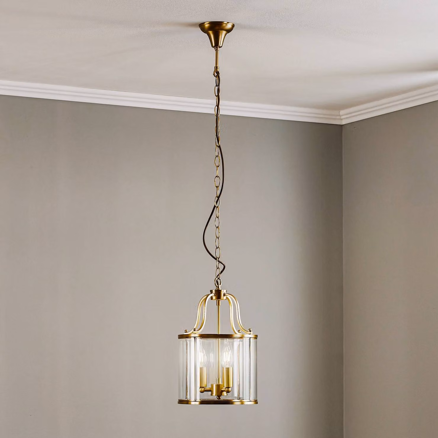 ORION Lampada a sospensione RIEKA, dimmerabile, Chiaro / Trasparente, Soggiorno / Sala da pranzo, Metallo, Antico, Lampada a sospensione