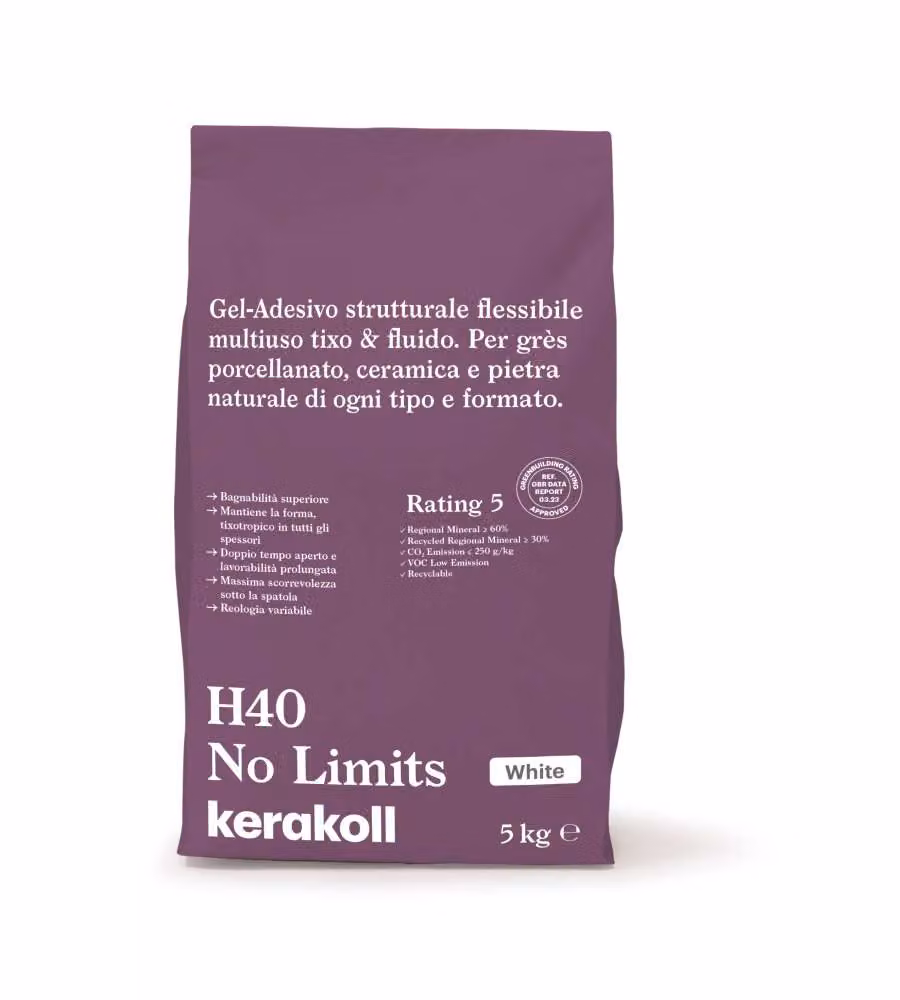 Kerakoll Colla H40 No Limits Bianco 5kg - Collante Gel Multiuso Strutturale