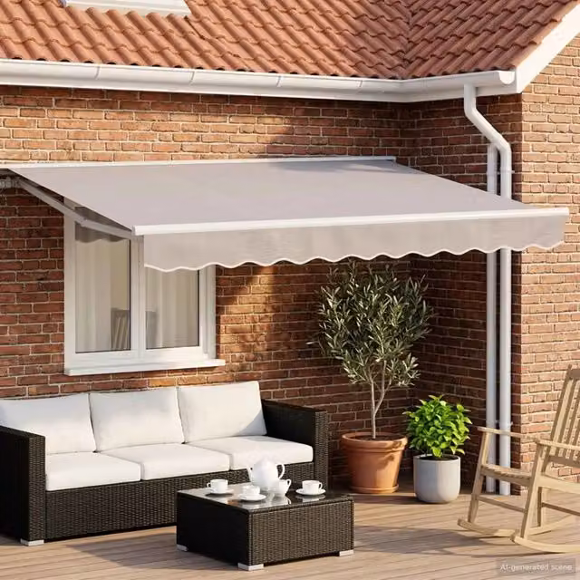Tettuccio Elettrico Retrattile Grigio chiaro e bianco 2,5 x 2 m 3421708