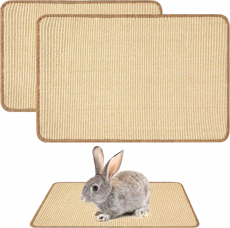 Tappetino in sisal, confezione da 2 pezzi, dimensioni 30x40 cm, ideale per conigli e gatti