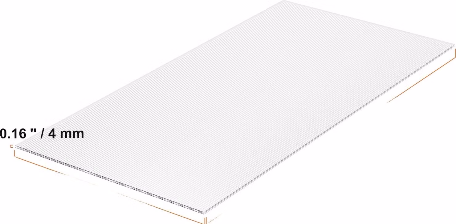 Pannelli per serre in policarbonato, protezione UV, design leggero, 14 pezzi da 0,16 pollici