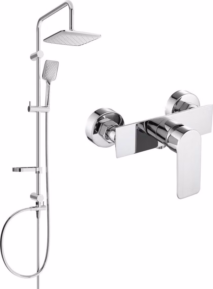 Mexen Sven set doccia esterno con soffione e miscelatore doccia Alfa, cromo - 745740262-00