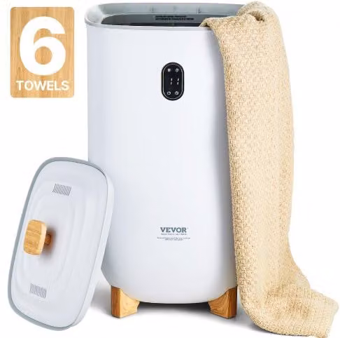 Scaldasalviette Intelligente VEVOR Bianco con Schermo LED, Funzione Asciugatura e Timer Regolabile, Capacità 35 L