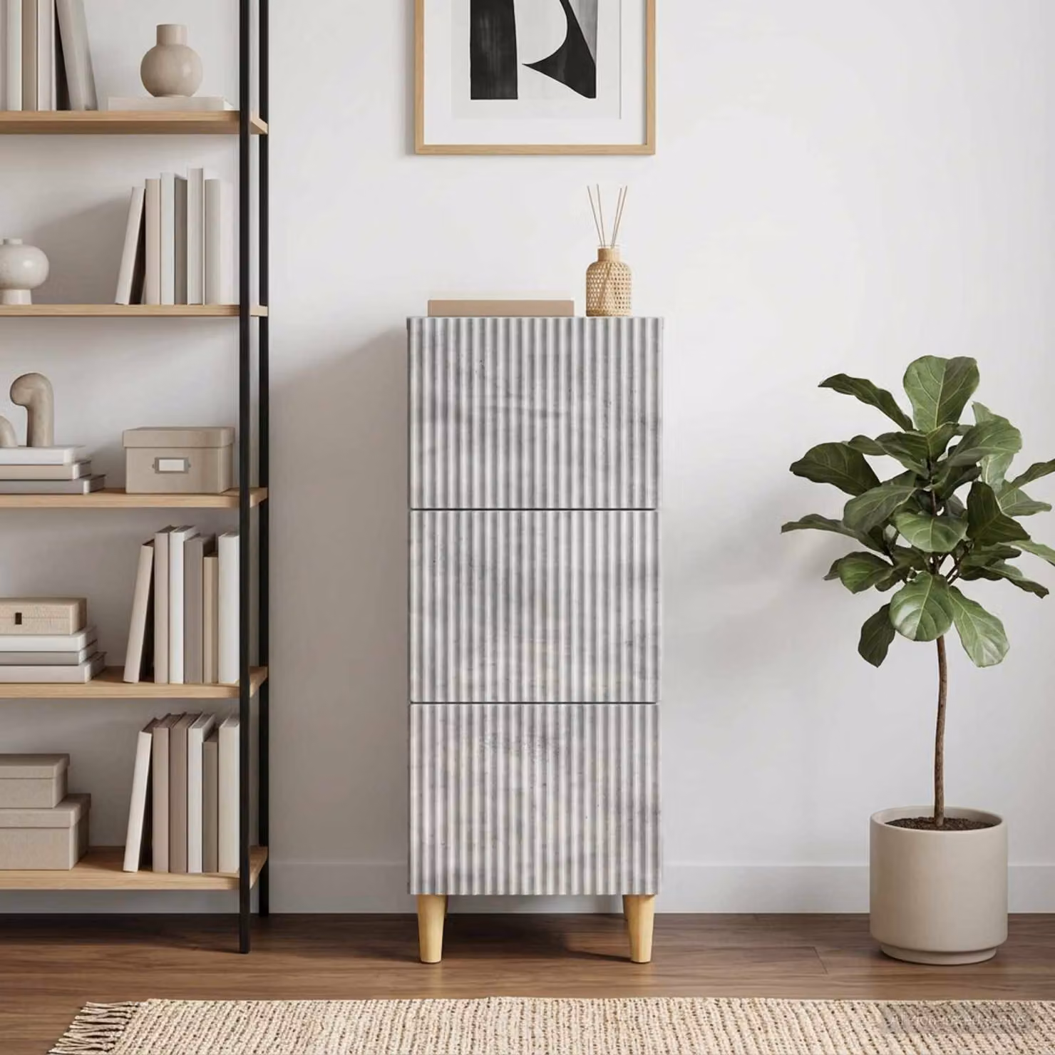 Carrello mobile con cassetti vidaXL Grigio Cemento L: 33 cm, P: 34,5 cm, H: 90 cm