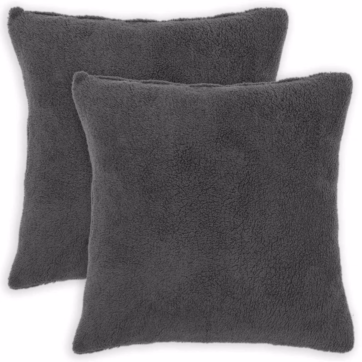 Set di 2 federe vidaXL HEERLEN in tessuto bouclé grigio, L 70 x L 70 cm