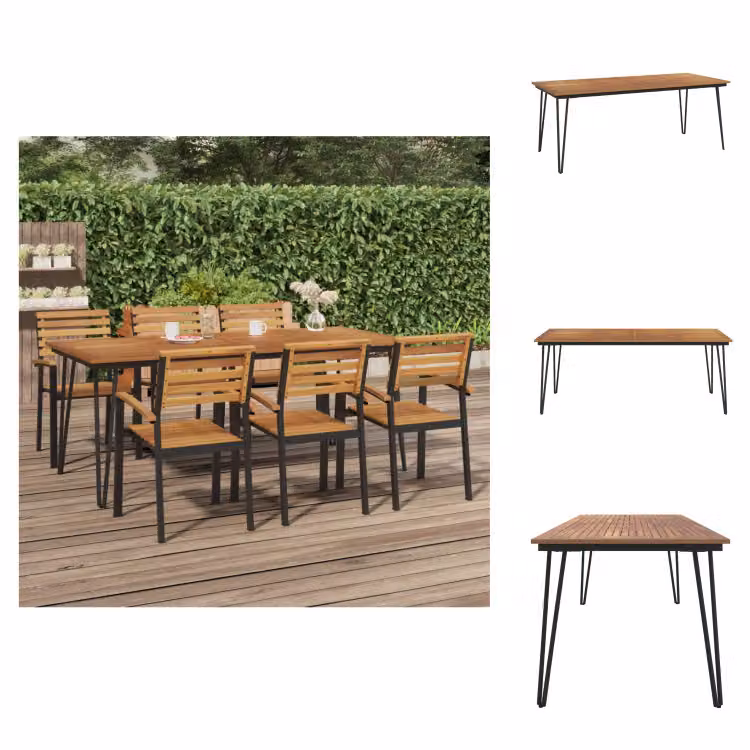 vidaXL Tavolo da giardino con gambe a forcina 200x90x75 cm in legno massello di acacia -  Tavoli da giardino