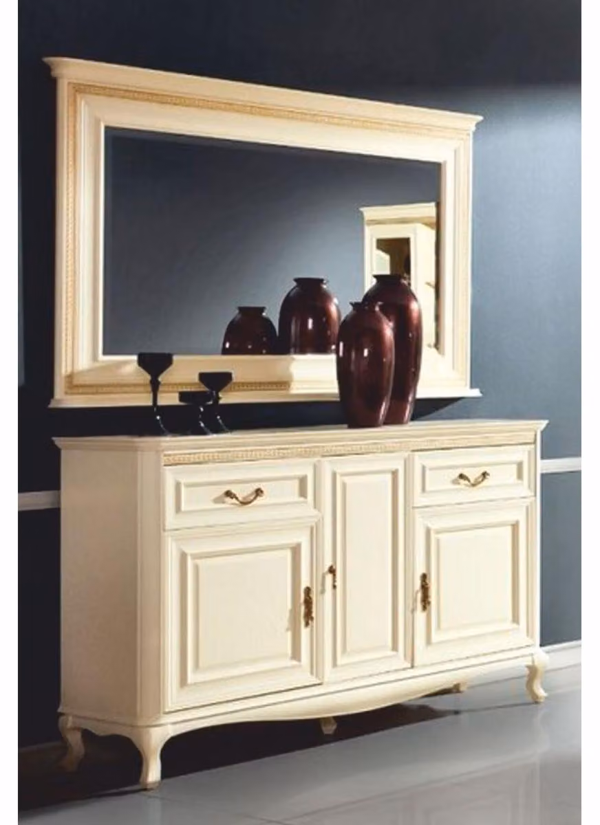 Casa Padrino credenza barocca con specchio crema/oro - Mobili per sala da pranzo in stile barocco