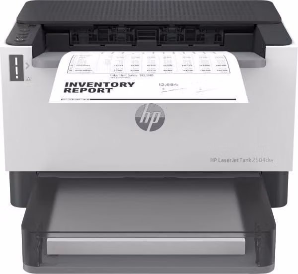 Stampante Laser HP LaserJet Tank 2504dw con Wi-Fi, Bluetooth ed Ethernet, Grigio e Bianco