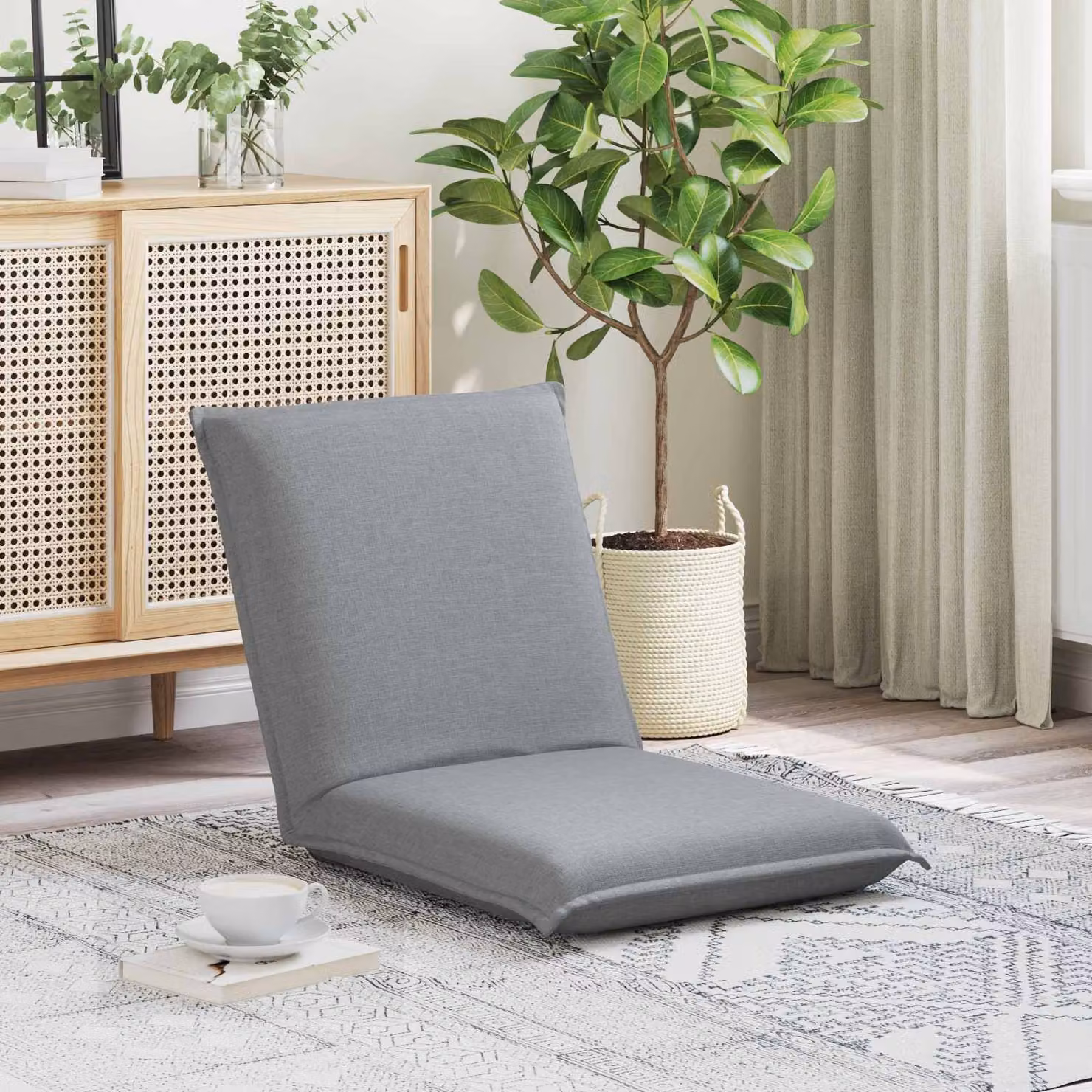 Sedia a pavimento regolabile vidaXL in tessuto grigio moderno