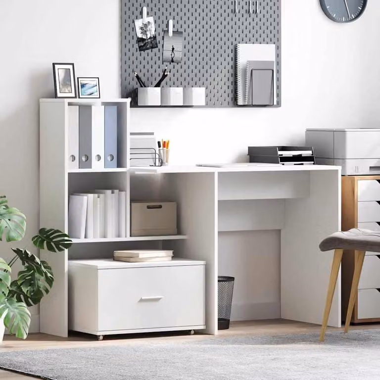Maison Exclusive - Scrivania Bianco 131,5 x 50 x 106,5 cm Legno multistrato