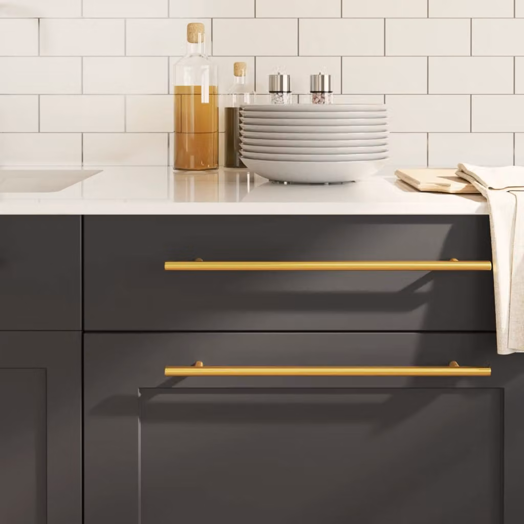 Set di 20 maniglie per mobili a barra vidaXL in acciaio inox spazzolato color oro