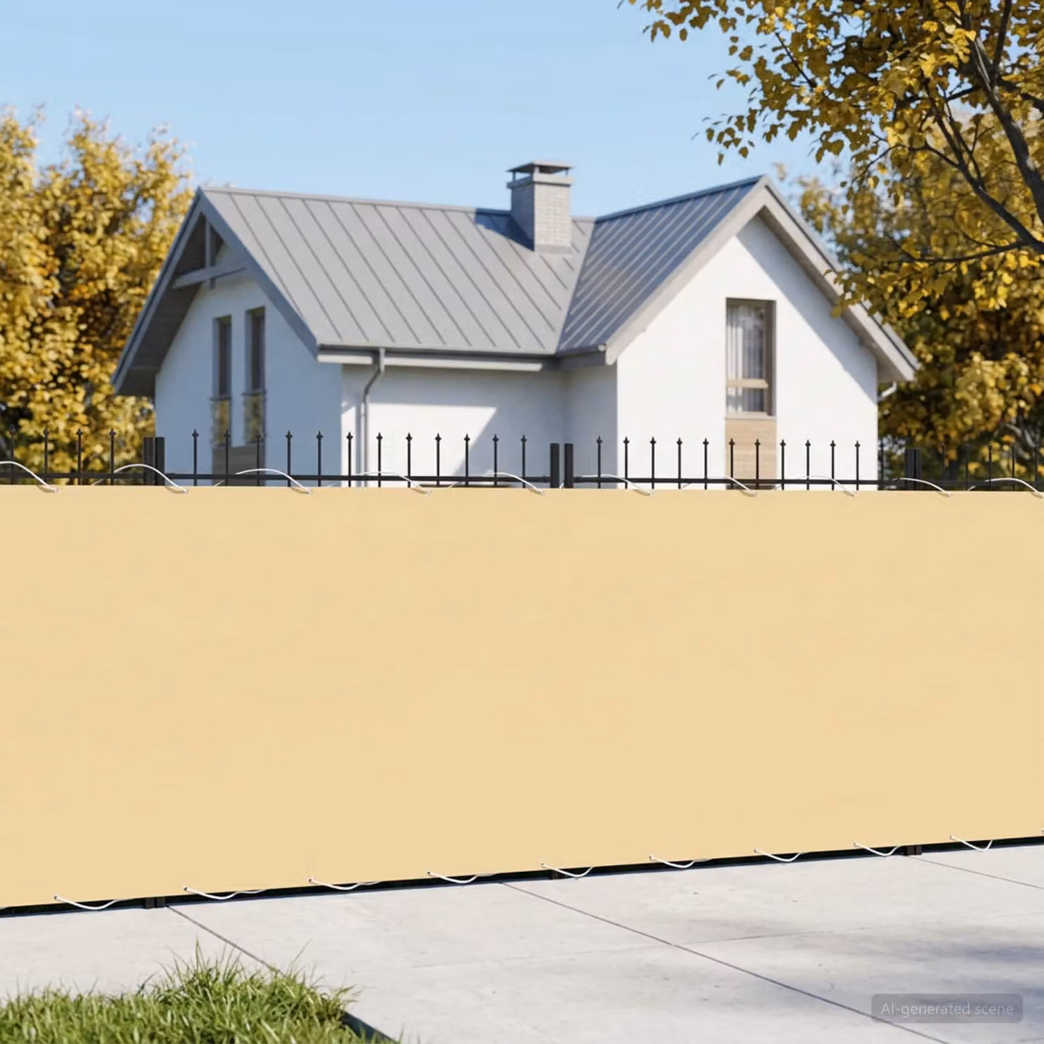 Schermo di privacy per balcone vidaXL in poliestere beige, H: 120 cm x L: 25 m