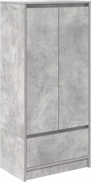 Mobile contenitore multiuso HELLOSHOP26 in legno composito grigio opaco con ante a battente e cassetti, L: 55,5 cm, P: 34,0 cm, H: 119,5 cm