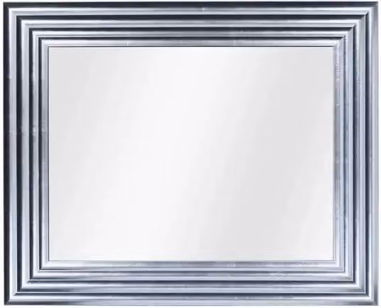 Specchiera foglia argento brillante rettangolare- misure: l.90 x h.200 x p.5 - Mobili 2G