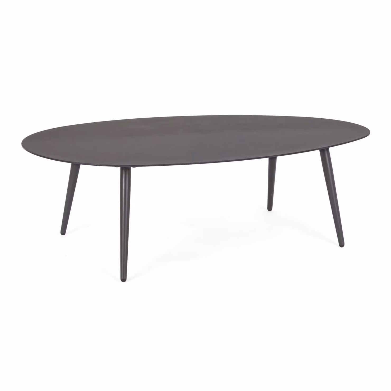 Tavolino ovale da giardino FARO in alluminio antracite verniciato a polvere, 120×75 cm