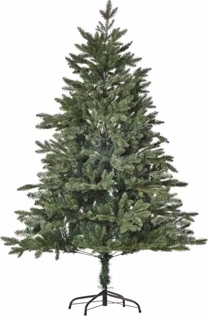 Albero di Natale Artificiale 150 cm con 444 Rami Folti e Base in Metallo, Pino Sintetico per Interno Casa, Facile da Montare