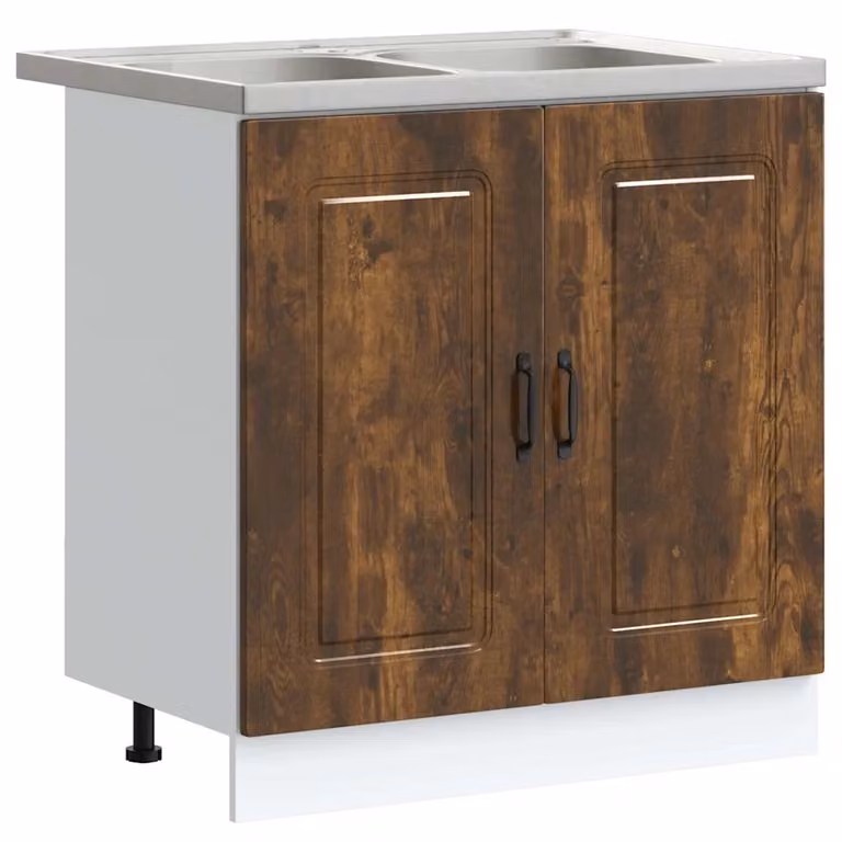 Mobile base da cucina moderno vidaXL in legno marrone con ante a battente L 80 x P 46 x H 81,5 cm