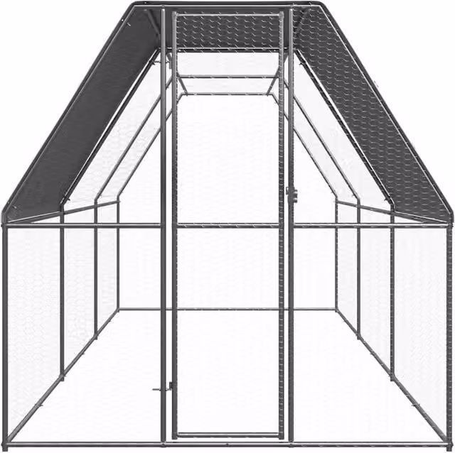 Pollaio da esterno in acciaio zincato grigio CFW4680075 L: 6 m, P: 2 m, H: 2 m