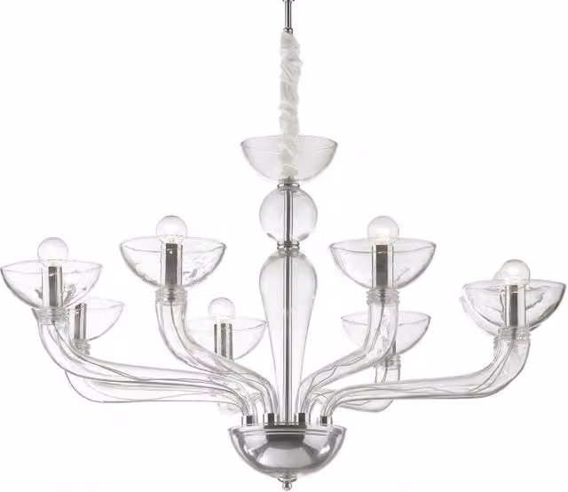 Lampada A Sospensione Casanova Sp8 Ideal-Lux Trasparente e Cromo
