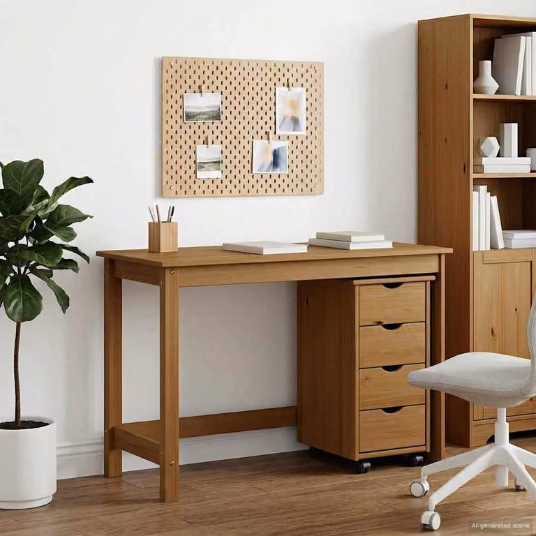 Set di Scrivania e Armadietto 2 pz vidaXL in Legno di Pino Marrone