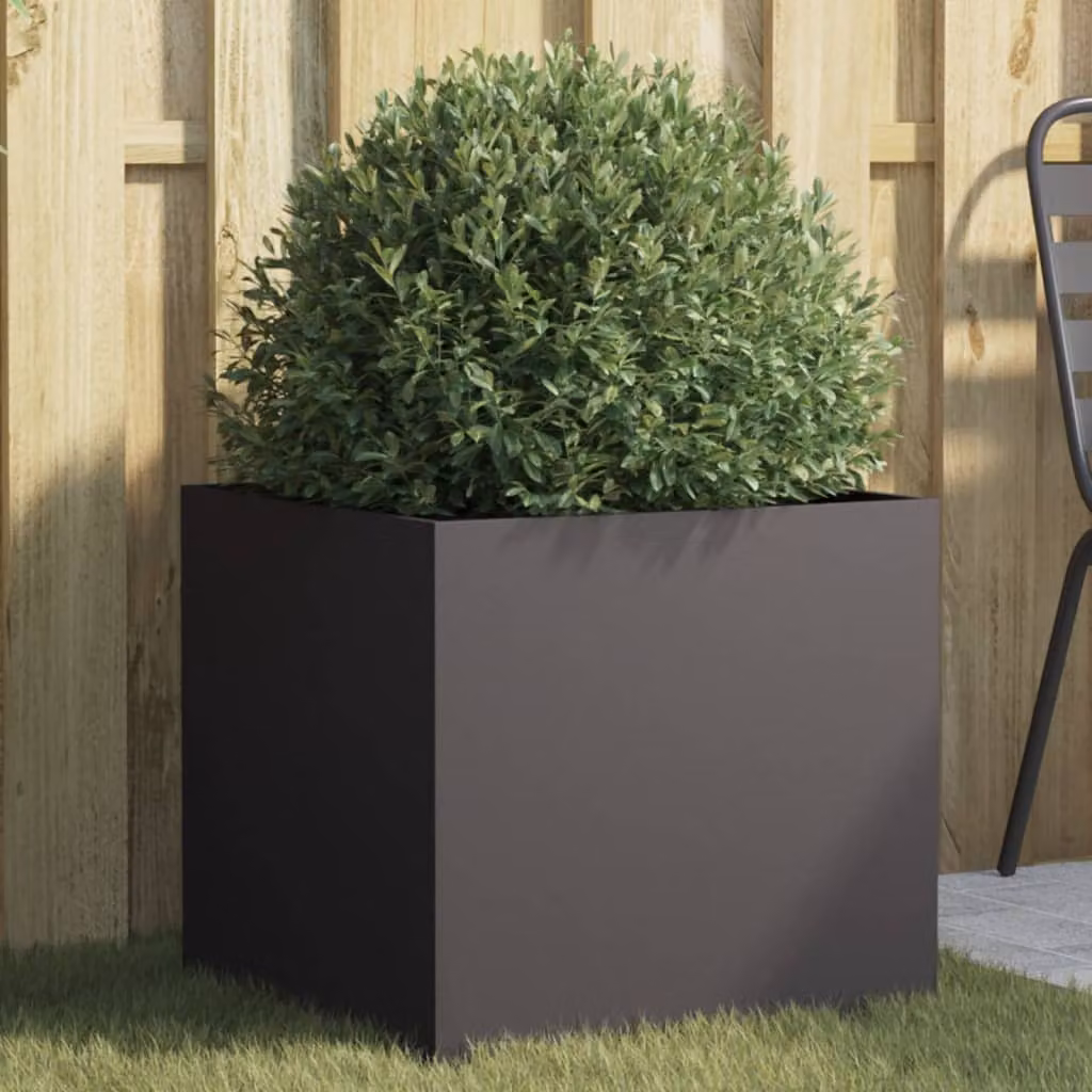 Fioriera vidaXL in acciaio nera L: 49 cm, P: 47 cm, H: 46 cm