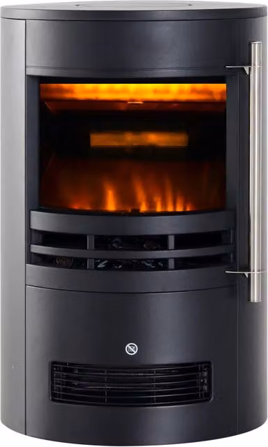 Camino Elettrico da Terra 900W/2000W con Effetto Fiamma,Caminetto Elettrico con Temperatura Regolabile e Protezione da Surriscaldamento,41x41x64.5cm,Nero