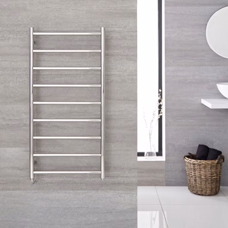 Scaldasalviette Elettrico a Scaletta - Termoarredo Bagno Acciaio Inossidabile - 300W - 1200 x 600mm - Quo