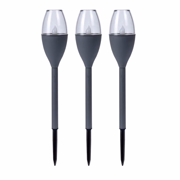 Set di 3 lampade solari ProGarden, plastica, 38x6,5 cm, nero