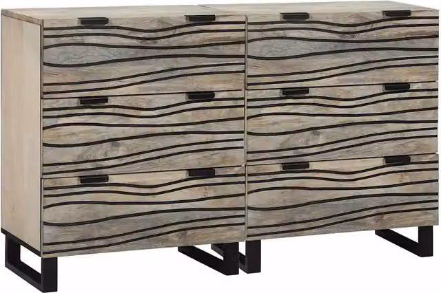 Set di Credenze 2 pz Bianco 120 x 33 x 75 cm 3310046