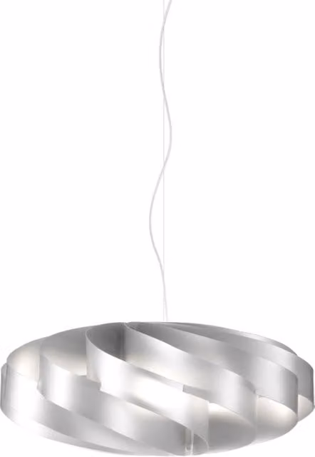 Lampada a sospensione moderna Flat Polilux Linea Zero in argento e metallo cromo con 1 luce E27