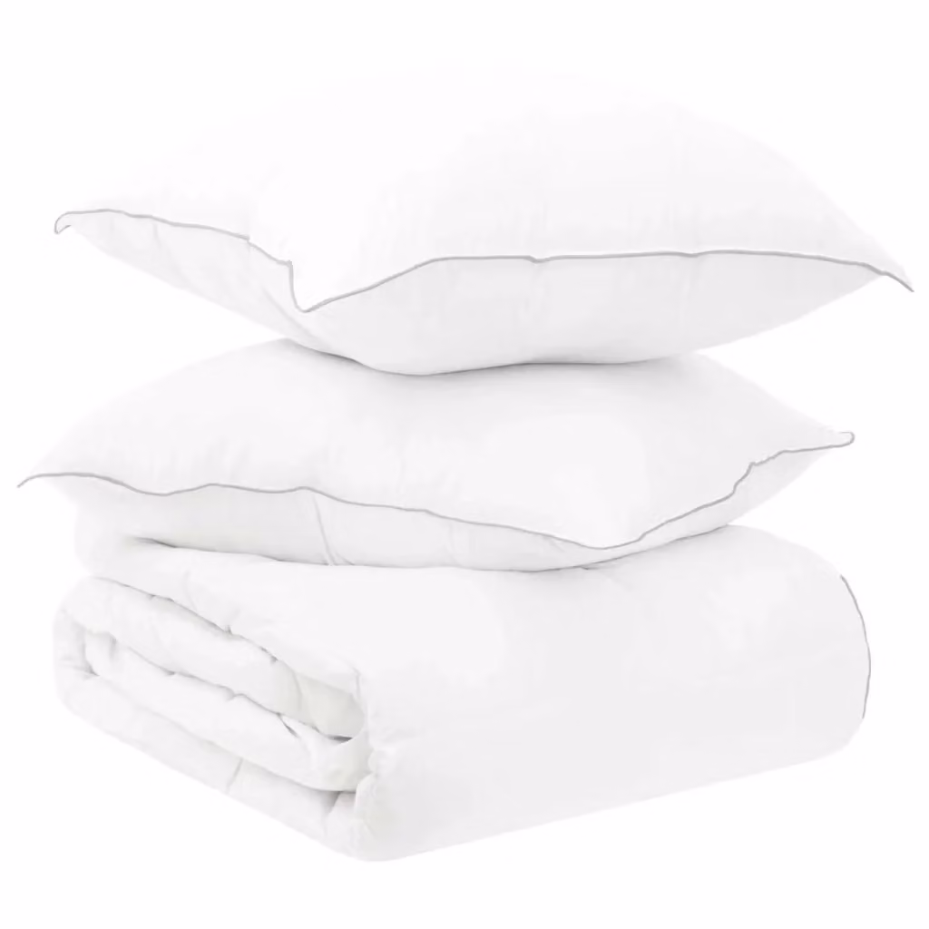 Set di Duvet e Cuscino da Letto 3 Pezzi vidaXL Bianco per Inverno in Bambù e Poliestere – 2