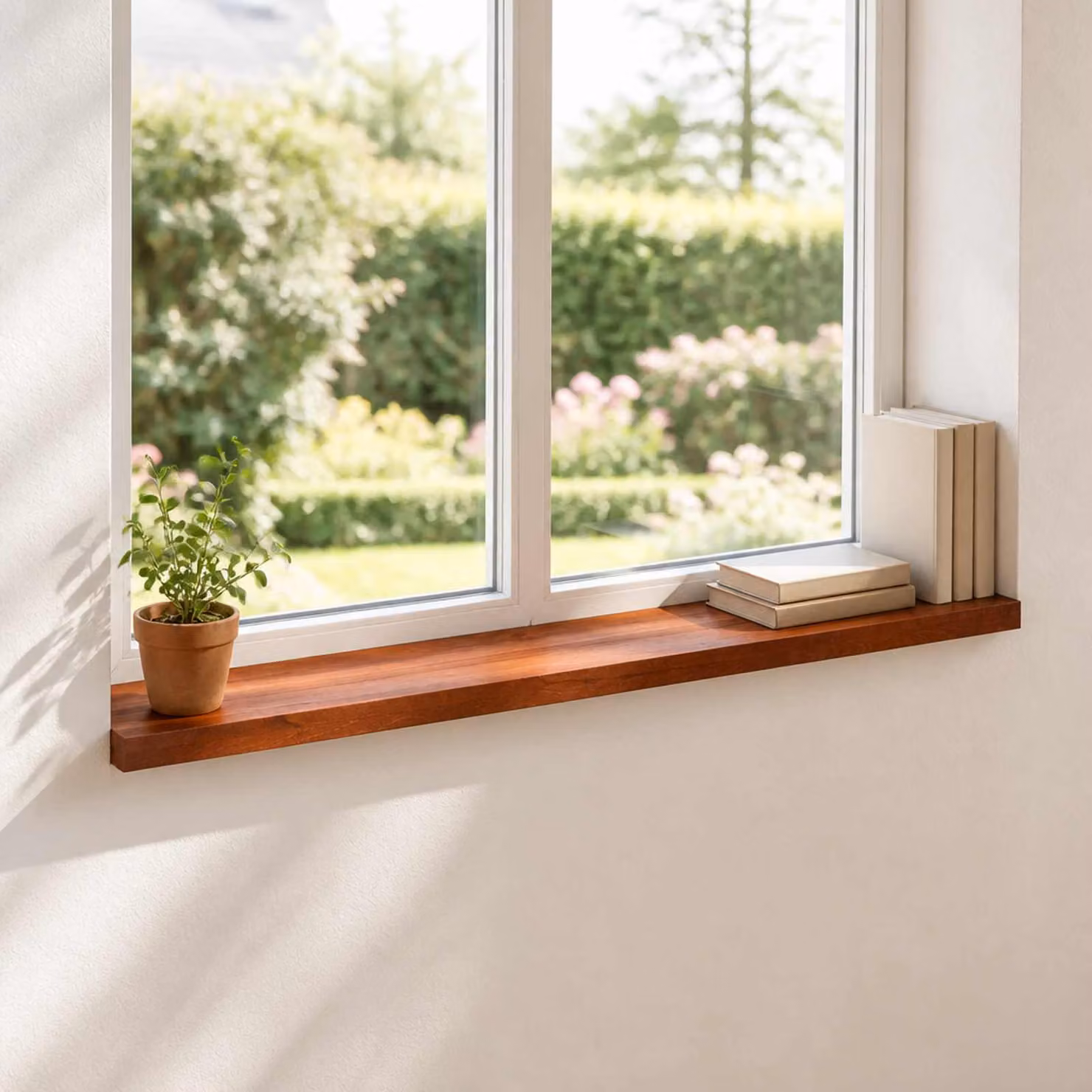 Set di 2 soglie per finestre vidaXL in legno marrone L 140 cm x P 30 cm x H 2 cm