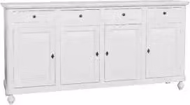 Credenza base napoletana in legno Shabby chic 4 ante bianca