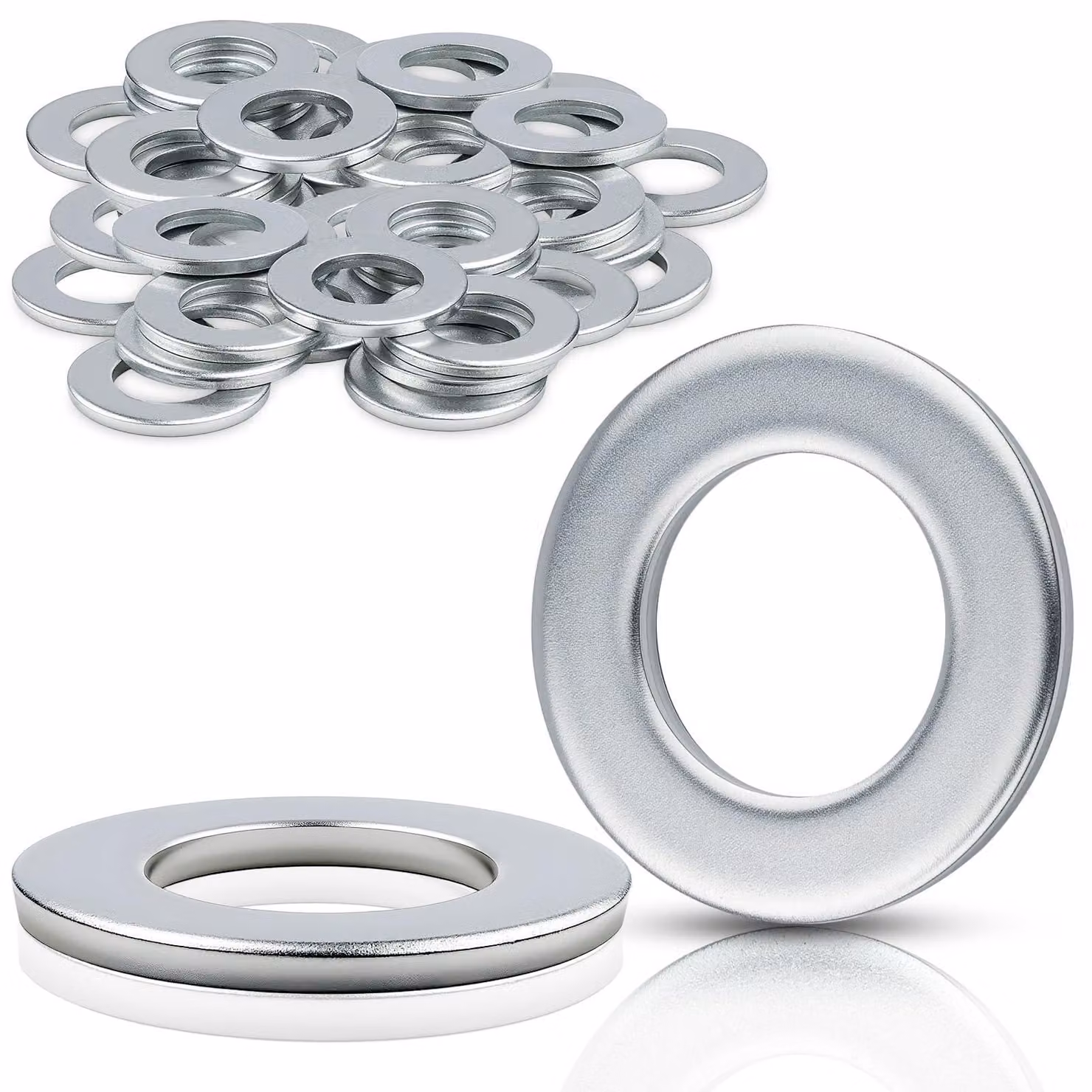 Set di anelli di tenuta M22, conformi alla norma DIN125, con diametro interno (ID) di 23 mm e diametro esterno (AD) di 39 mm, realizzati Acciaio al carbonio, confezione da 8 pezzi