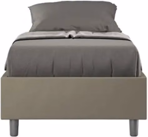 Letto singolo senza rete imbottito 80x210 similpelle cappuccino Azelia