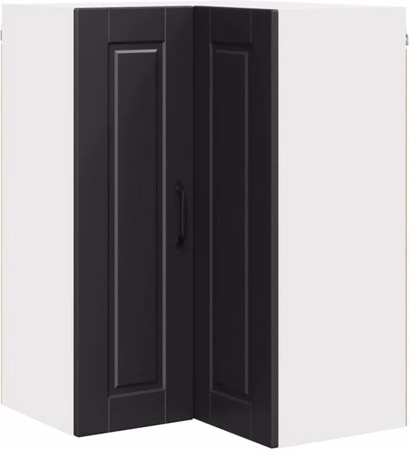 Pensile da cucina angolare PORTO Nero con ante a battente e ripiani interni L/P/H: 57 x 57 x 80 cm